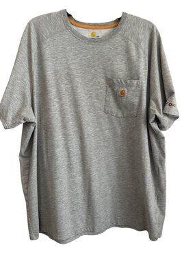 Carhartt Mens Force Relaxed Fit Pocket T-Shirt Gray 2XL Moisture-Wicking Durable